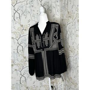 NWT Alfani Women's Too‎ Aztec Pattern Black And Beige Sheer SZ 4